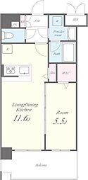 ClochetteNakamoto 1LDKの間取図画像
