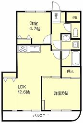 ラルス・マロン 2LDKの間取図画像