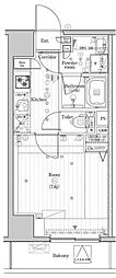 プレミアムキューブG市谷甲良町 1Kの間取図画像