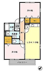 ファンテーヌ黒川 2LDKの間取図画像
