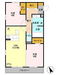プレミールメゾン 2LDKの間取図画像