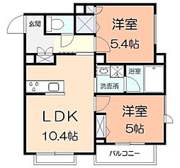 クオリスタタナ 2LDKの間取図画像