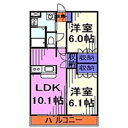ディア・フレンドKoizumi 2LDKの間取図画像