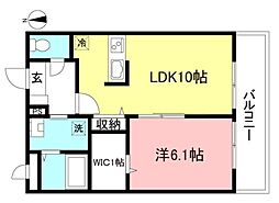 グリシーヌ石神井公園 1LDKの間取図画像
