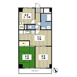 エスポワールすみれ 3DKの間取図画像