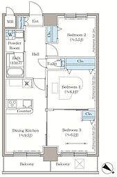 ステラテラス 3DKの間取図画像