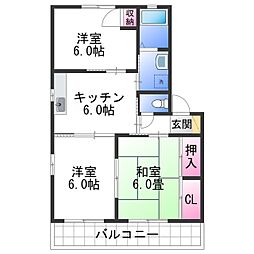 ラウンド・1 3Kの間取図画像