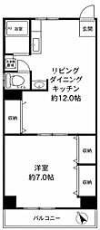 千人町スカイマンション 1LDKの間取図画像