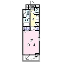 フランメゾン2 1Kの間取図画像