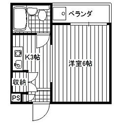 ラビアン御幸 1Kの間取図画像