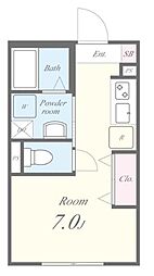 コルビジェIV 3階ワンルームの間取り