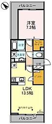 フェリーチェ 1LDKの間取図画像
