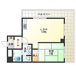 M.C.九条レジデンス 1LDKの間取図画像