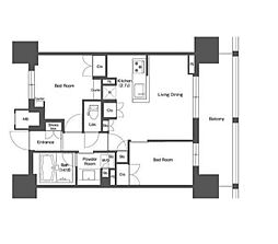 LIBRGRANT西新宿EAST 2LDKの間取図画像
