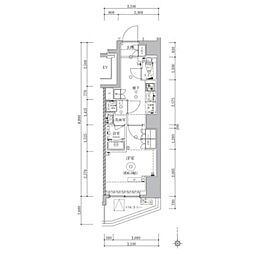 ベルシード東十条ツインズB 7階1Kの間取り