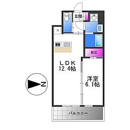 プレジオ永和ASIAN 1LDKの間取図画像