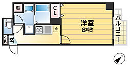 アドバンス三宮IIライズ 9階1Kの間取り