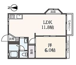クリードT 1LDKの間取図画像
