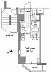 パークハビオ新橋 ワンルームの間取図画像