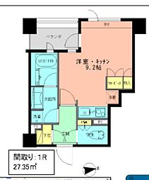 ラフィネジュ学芸大学 ワンルームの間取図画像