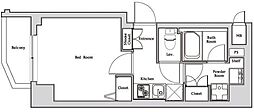 ハーモニーレジデンス神楽坂 1Kの間取図画像