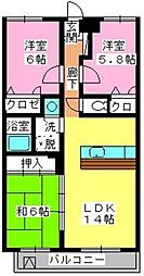ヴェルドミール神松寺 3LDKの間取図画像