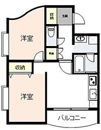 エスパル汐見 2DKの間取図画像