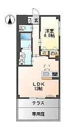 シレーナ 1階1LDKの間取り