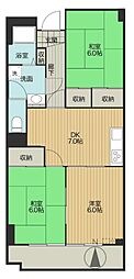 新川パレス 3DKの間取図画像