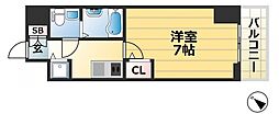 セレニテ神戸元町クレア 14階1Kの間取り