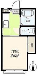 コーポエイト 1Kの間取図画像