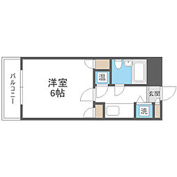 G-ONE六本松 ワンルームの間取図画像