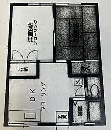 コーポフジA棟 2DKの間取図画像