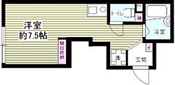 南千住ハウス ワンルームの間取図画像
