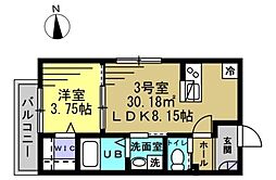 アルベロ柏 1LDKの間取図画像