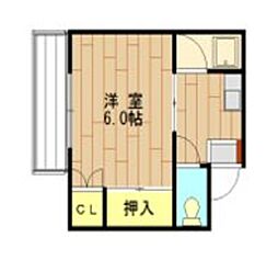 アイル城南B 1Kの間取図画像
