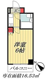 ソサエティ南行徳 1Kの間取図画像