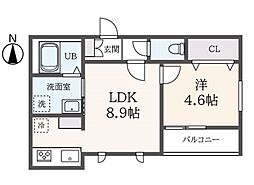 Mellows 1LDKの間取図画像