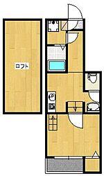 カンステレイションIV 1階1DKの間取り