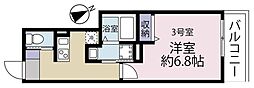 VINES海老名 1Kの間取図画像