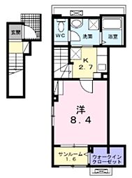 KMCグランドシャトー 1Kの間取図画像