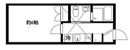 meri佃野 1Kの間取図画像
