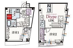 世田谷区駒沢1丁目マンション 2LDKの間取図画像