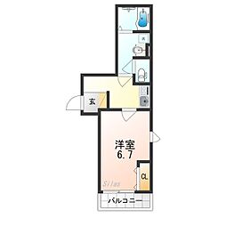 Fstyle東大阪本庄1号館 1Kの間取図画像