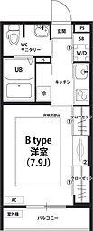 リブリ・美緒 1Kの間取図画像