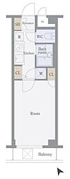 サンテミリオン小石川後楽園 1Kの間取図画像