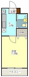 ユニーブル読売ランド ワンルームの間取図画像