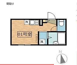 GRACE中延 ワンルームの間取図画像