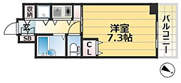 ブルームライフ兵庫 1Kの間取図画像