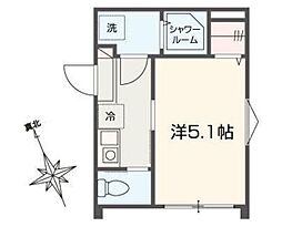 MELLAS西川口III 1Kの間取図画像